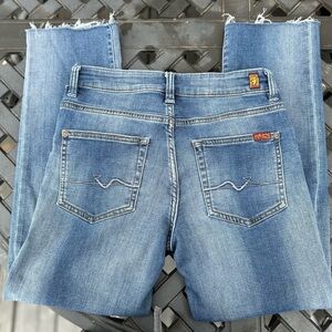 Blue Denim Jeans with Copper Button